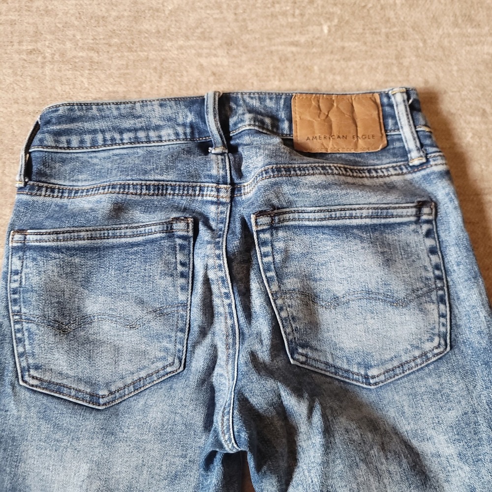 American Eagle Next Level Airflex Distressed Acid Wash Slim Jeans 26x28 Womens